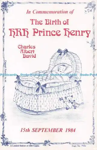 R728524 Zum Gedenken an die Geburt von S R H Prinz Henry Charles Albert David