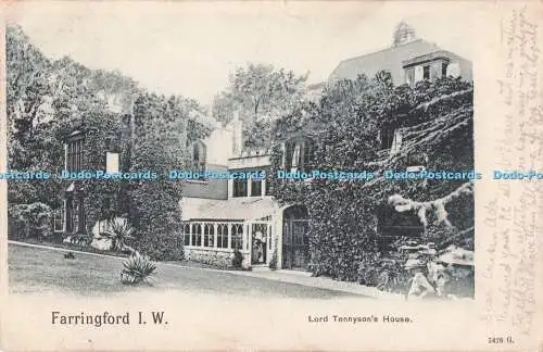 R730554 Farringford I W Lord Tennyson House Peacock 1904