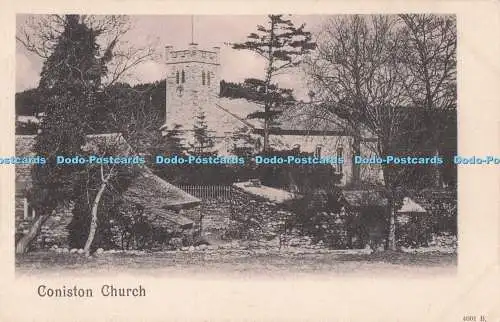 R730699 Coniston Kirche Pfau Postkarte