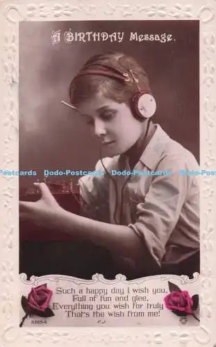 R728833 A Birthday Message Rotary Photo Rajar Bromide card RP