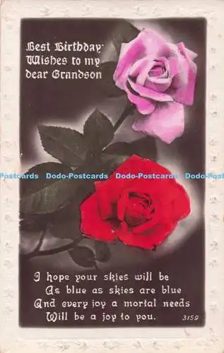 R731050 Rosa und rote Rosen Beste Geburtstagswünsche an meinen lieben Enkel, den Regenten P