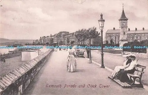 R731089 Exmouth Parade and Clock Tower F Frith Reigate No 53941 PM Reading 1905