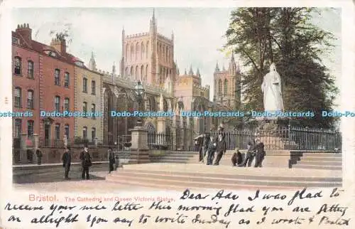 R731163 Bristol The Cathedral and Queen Victoria Statue Peacock 1903