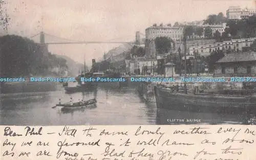 R731219 Clifton Bridge Postkarte 1903