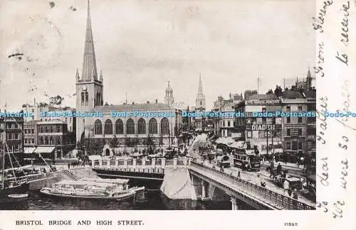 R731222 Bristol Bridge and High Street 1903