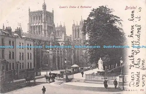 R731232 Bristol Queen Statue and Cathedral PM Bristol 1903