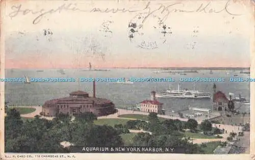 R731332 N Y Aquarium and New York Harbour P Card