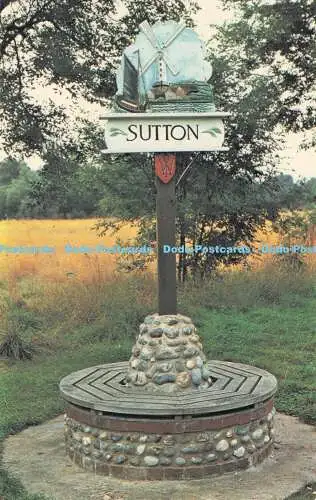 R731543 Norfolk Sutton Village Sign Photo Precision Dr D A Edmonds