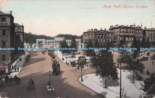 R729581 London Hyde Park Corner Valentine Series PM Croydon 1909