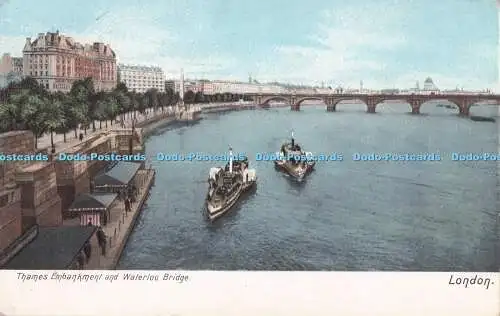 R729589 London Thames Embankment and Waterloo Bridge H M London Views Series No