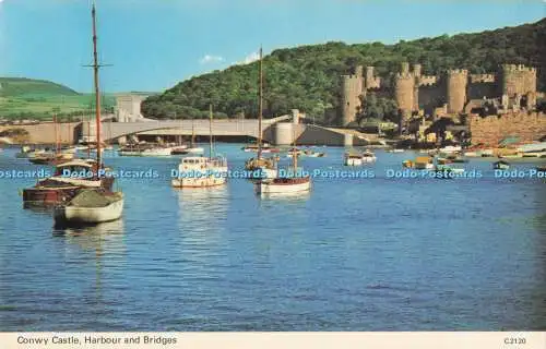 R731744 Conway Castle Harbour and Bridges E T W Dennis Scarborough 1979