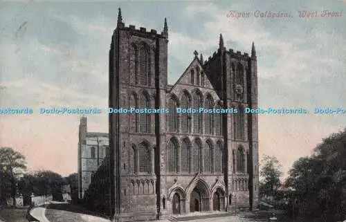 R729784 Ripon Cathedral West Front Valentine Series PM Preston 1904