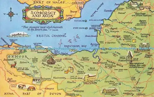 R731925 Somerset and Avon Map J Salmon Sevenoaks Cameracolour