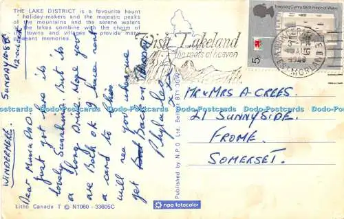 R528112 Lake District N P O Fotocolor Litho Canada T Multi View 1969
