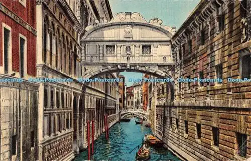 R528113 Venezia Die Seufzerbrücke Stich Grafico Cesare Capello