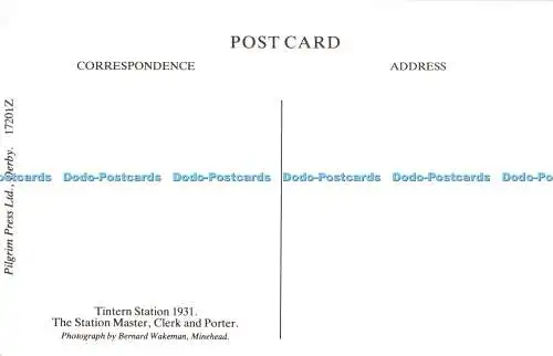 R528135 Tintern Station 1931 The Station Master Clerk and Porter Pilgrims Press