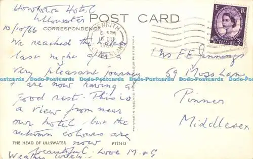 R528156 Der Kopf von Ullswater Postkarte 1966