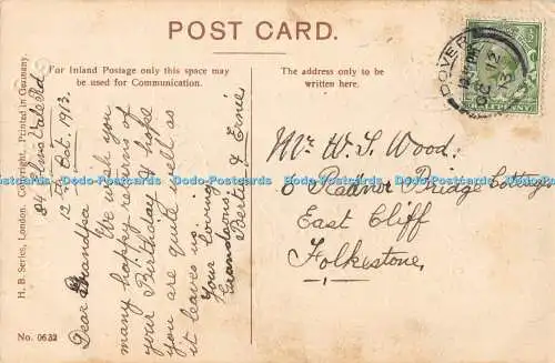 R528195 A Happy Birthday Lila Blumen H B Serie Nr 0632 1913