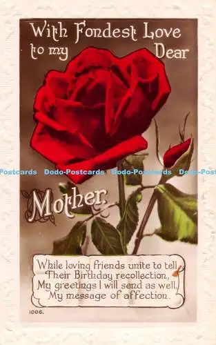 R528555 With Fondest Love to My Dear Mother Rose RP