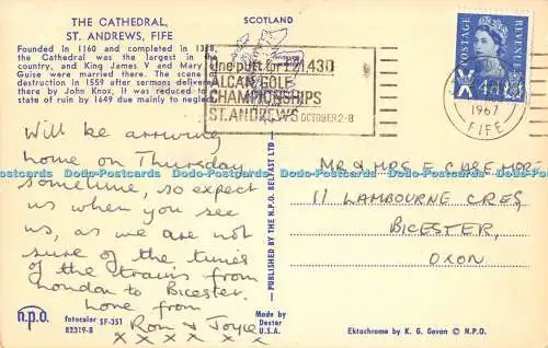 R530301 Fife The Cathedral St Andrews The N PO Dexter K G Govan 1967