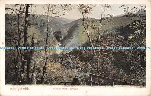 R530346 Aberystwyth Blick auf die Teufelsbrücke Bilder Briefpapier Autochrom