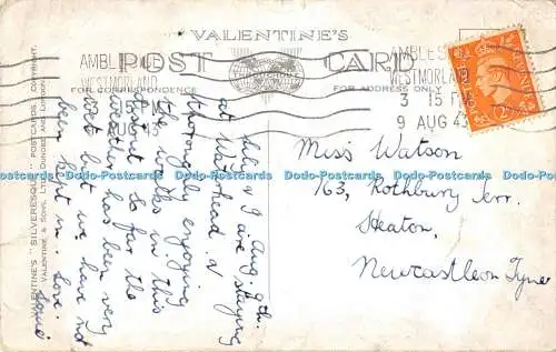 R530692 Grasmere from Red Bank 21532 Valentines Silveresque Postkarten 1943