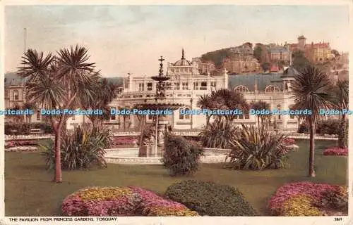R530813 The Pavilion from Princess Gardens Torquay 3869 1938 Gift Shop