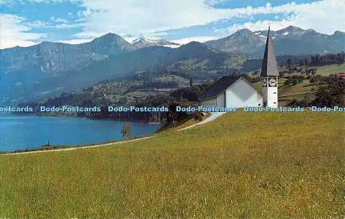 R529121 Faulensee am Thunersee Kirche Morgenberghorn Schwalmern Lattreienfirst D