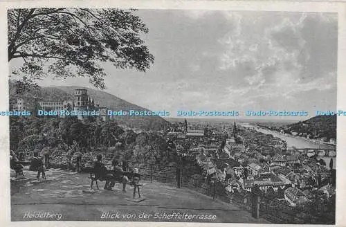 R529247 Heidelberg Blick von der Scheffelterrasse Karl G Peters P Martin