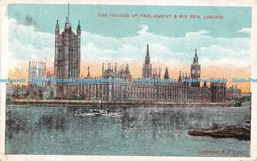 R531034 Houses of Parliament und Big Ben London F F D und D 1907