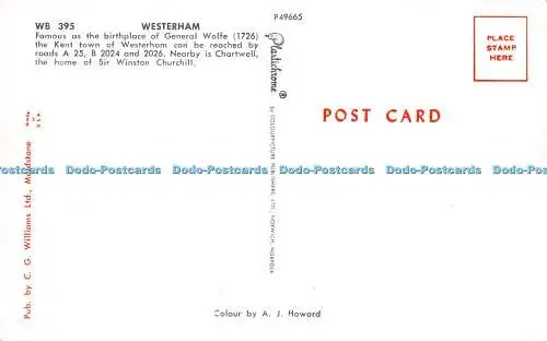 R529281 WB 395 Westerham C G Williams Plastichrome Colourpicture Publishers A J