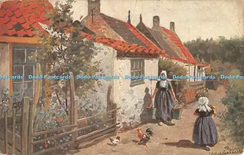 R531135 House Women Chicken and Cock P F B Erve J van den Bergs Gravenhage