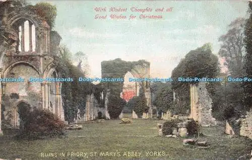 R531162 Ruinen im Priorat St Marys Abbey Yorks mit freundlichen Gedanken und allem guten