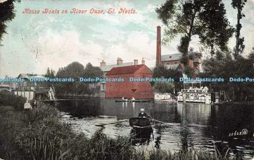 R537469 St Neots Hausboote am Fluss Ouse Valentine Serie 1906