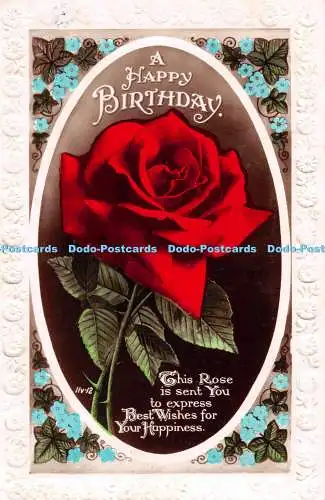 R529738 A Happy Birthday Red Rose Art Photo RP