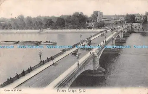 R537552 W Field Putney Bridge S W J H Blakes Idlers Own Series of Local Views No