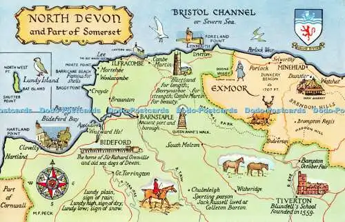 R537554 North Devon and Part of Somerset M F Peck Salmon Map