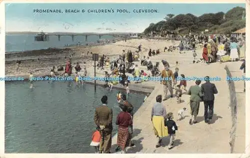 R531615 Clevedon Promenade Beach and Children Pool E T W Dennis Newcolour 1959