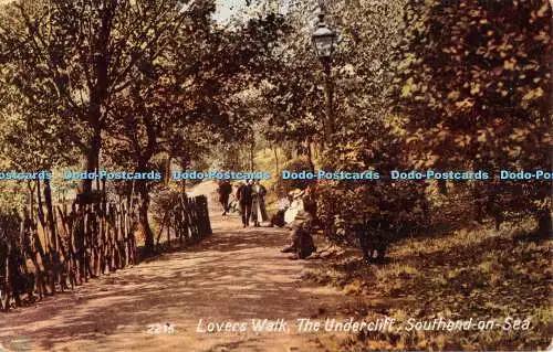 R532895 Southend on Sea Lovers Walk The Undercliff J Welch 1924