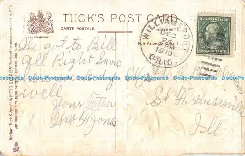 R529871 A Merry Christmas Tuck Winter Glories Serie Nr 509 1910