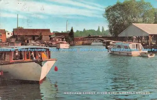 R532925 Norfolk Broads River Bure Wroxham Bridge J Salmon Cameracolour 1976