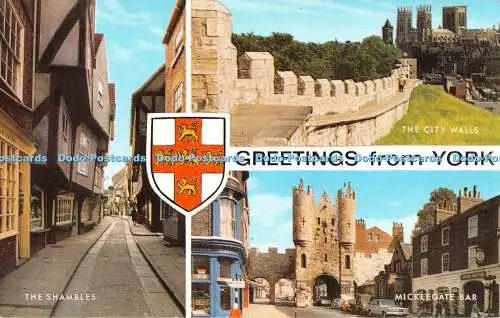 R532927 Grüße aus York The Shambles The City Walls Micklegate Bar J Salmon