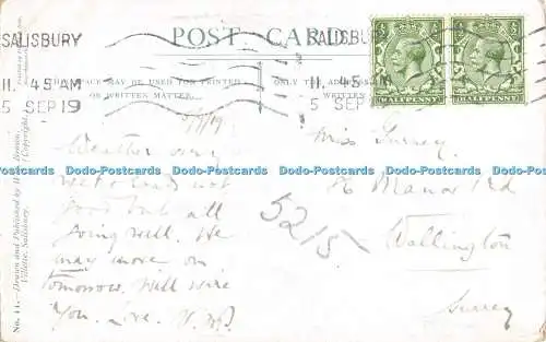 R529925 Salisbury Old Houses in Minster St Wm Brown No 11 1919