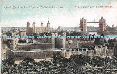 R537751 Viel Glück und frohe Weihnachten Tower und Tower Bridge