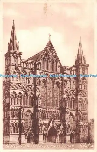 R529996 Salisbury Cathedral West Front F Frith