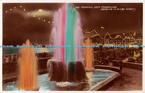 R535182 Fountain Loch Promenade Douglas I O M By Night R 77 Valentines RP