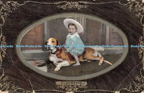 R535190 Playmates Dog Happy Childhood Tuck Framed Gem Glosso 5790