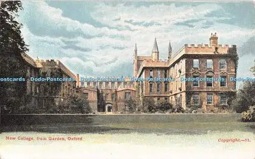 R537928 New College from Garden Oxford 11 P R P C 1913