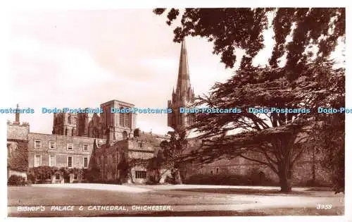 R533205 Chichester Bishop Palace and Cathedral The R A Postcards RP 1950