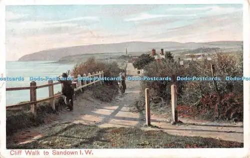 R537989 1811 Cliff Walk to Sandown I W Peacock Autochrom Postkarte Bild Sta